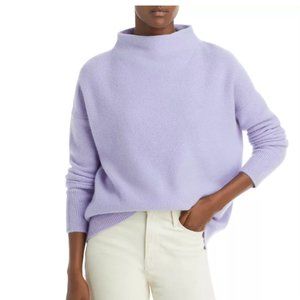 NWT Vince Boiled Cashmere Funnel Neck Pullover Sweater, Size L, Color Lily Stone